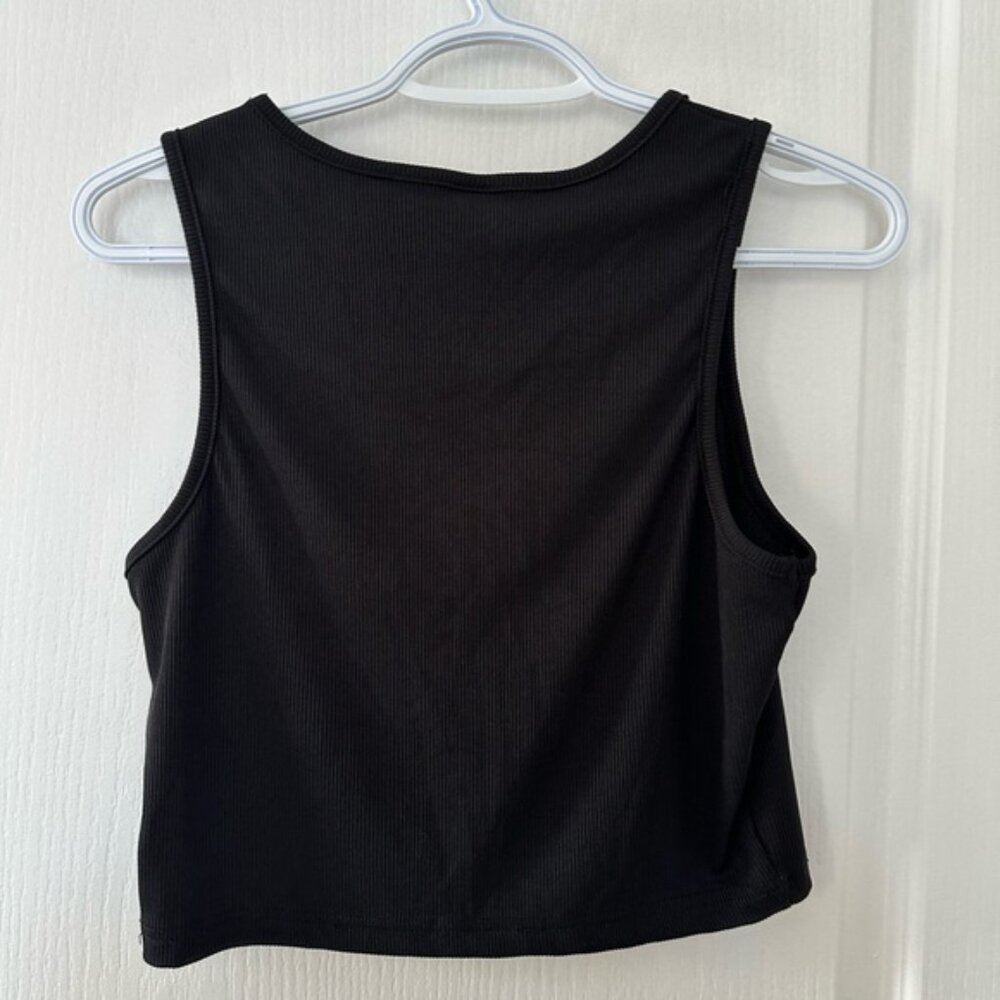 Black Ribbed Tank Top - Picture 2 of 3
